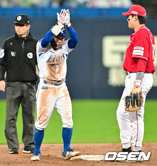 '역시 김지찬' 흙투성이 유니폼으로 증명한 명품 리드오프의 미친 존재감 [준PO3]