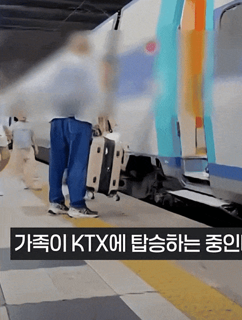 지난 12일 인스타그램에 ‘이게 머선일이냐구요’라는 제목으로 올라온 영상. KTX 열차가 정시에 문을 닫고 출발하면서 대기하고 있던 가족 구성원 중 일부가 열차에 타지 못하는 상황이 벌어졌다. [온라인 커뮤니티 갈무리]