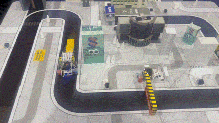 초등학생들이 직접 만들고 학습시킨 AI 자율주행차. 박병국 기자