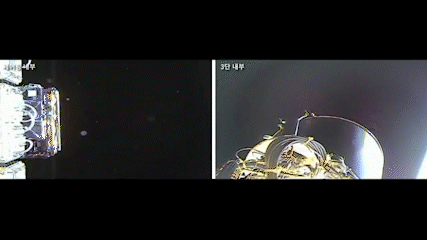 누리호 3호기가 2023년 5월 발사이후 고도 550km에서 차세대중형위성 2호기와 큐브샛을 우주에 배치하고 있다. [사진=항우연]