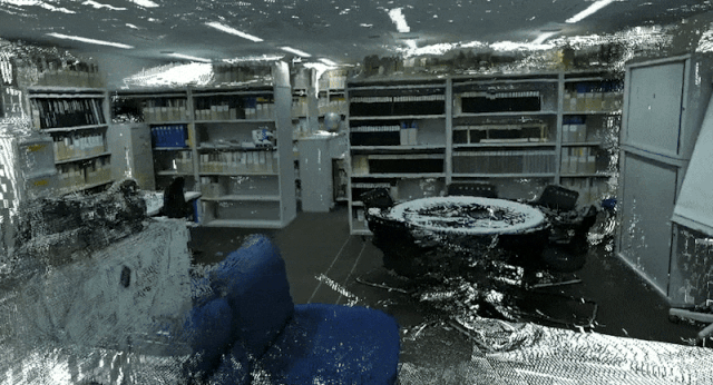 네이버가 자체 개발한 공간 AI 모델 '더스터'의 시연 영상. 여러 2D 이미지를 넣으면 AI가 이를 기반으로 디지털 3D 공간을 구축한다. 네이버