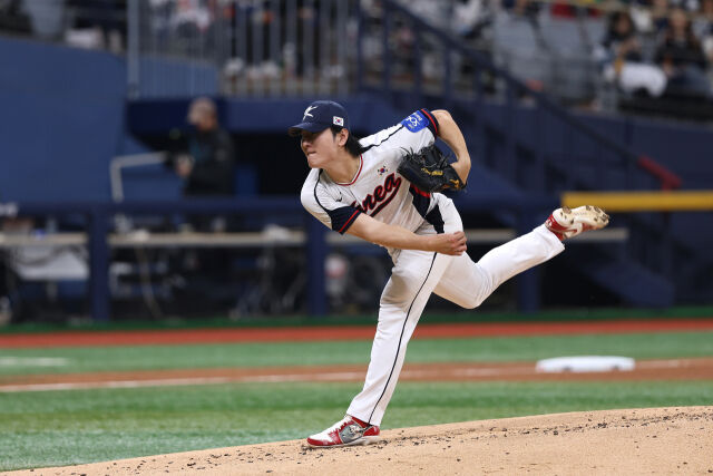 곽빈 선발 예고 관련 현장 사진