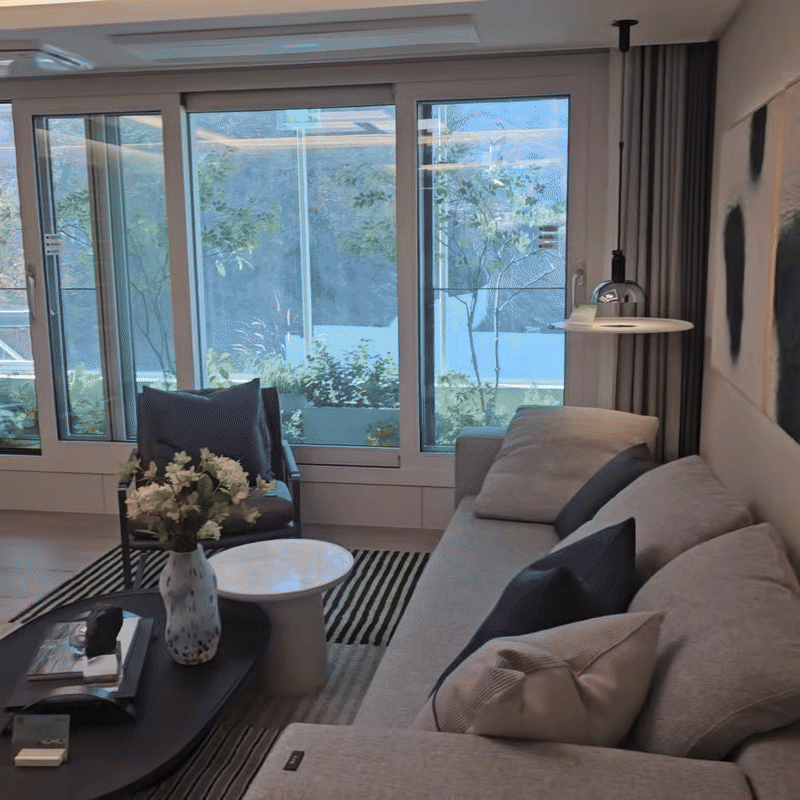 안양자이 헤리티온 견본주택 내 전용 84㎡A 유니트 내부 동영상. 2025.11.21 [사진=이효정 기자 ]