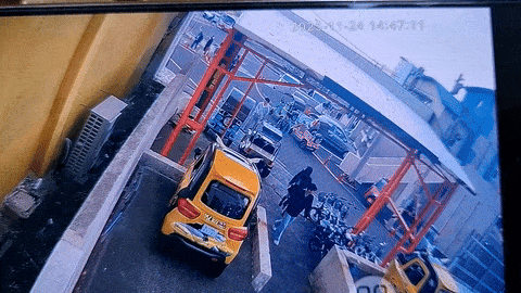 우도 차량 사고 상황[연합]