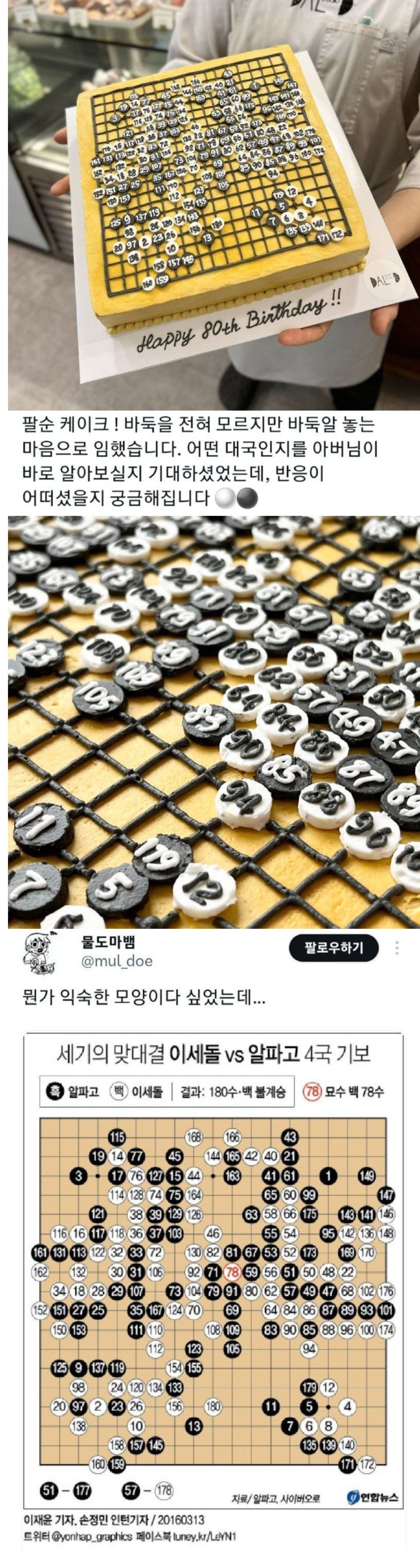 바둑 좋아하는 아버님을 위한 팔순잔치 케이크 | 인스티즈