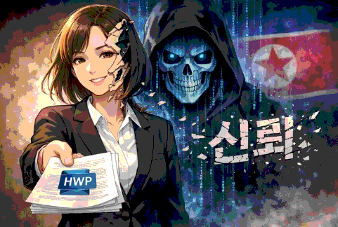 국내 보안업체 지니언스 시큐리티센터(GSC)에 따르면 북한과 연계된 것으로 알려진 해킹 조직이 정교한 방식으로 첨부파일 중 한글(HWP) 파일로 해킹 공격을 시도한 사실이 드러났다. 사진은 기사의 내용을 바탕으로 생성한 이미지. Chat GPT, Grok