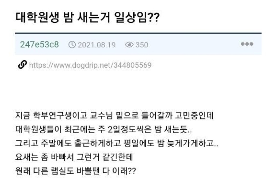 대학원생 밤 새는 거 일상임? | 인스티즈