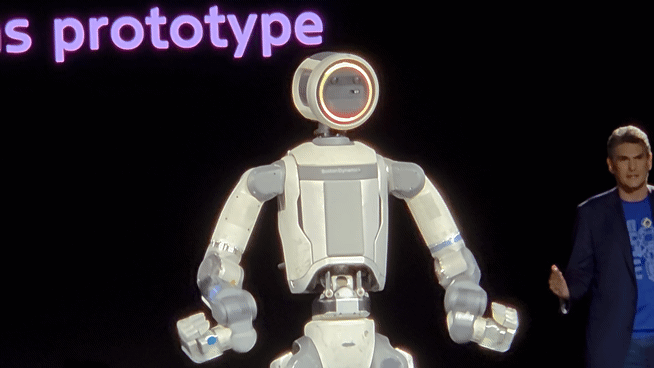 엔비디아와 협업하고 있는 현대차그룹 보스턴다이내믹스의 휴머노이드 로봇 아틀라스 프로토타입. [사진=박지은 기자]