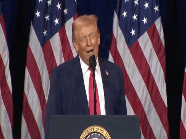 트럼프 대통령은 워싱턴에서 열린 공화당 하원 의원 정책 연찬회 연설에서 "트랜스젠더 여성이 여성 스포츠에 출전하는 것은 불공정하다"며 조롱 섞인 흉내를 선보였다.2026.01.07.(사진=X에 올라온 트럼프 연설 영상 캡처) *재판매 및 DB 금지