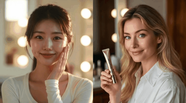 12일 오픈서베이가 발표한 ‘뷰티 트렌드 리포트 2026’에 따르면 미국 20대 여성 10명 중 9명이 한국 화장품을 알고 있다. 사진은 기사의 내용을 바탕으로 생성. 그록