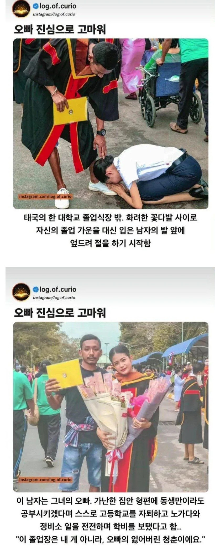 대학 졸업식날 절하는 사람 | 인스티즈