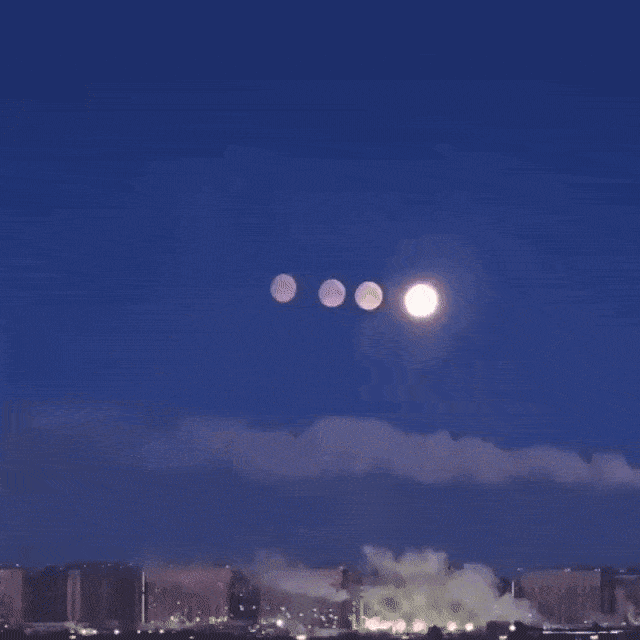 러시아 상트페테르부르크 밤하늘에서 실제 달 주변에 여러 개의 밝은 빛 현상이 함께 나타나며 ‘4개의 달’처럼 보이는 파라셀레네 현상이 포착됐다. 넥스타 엑스 영상 캡처