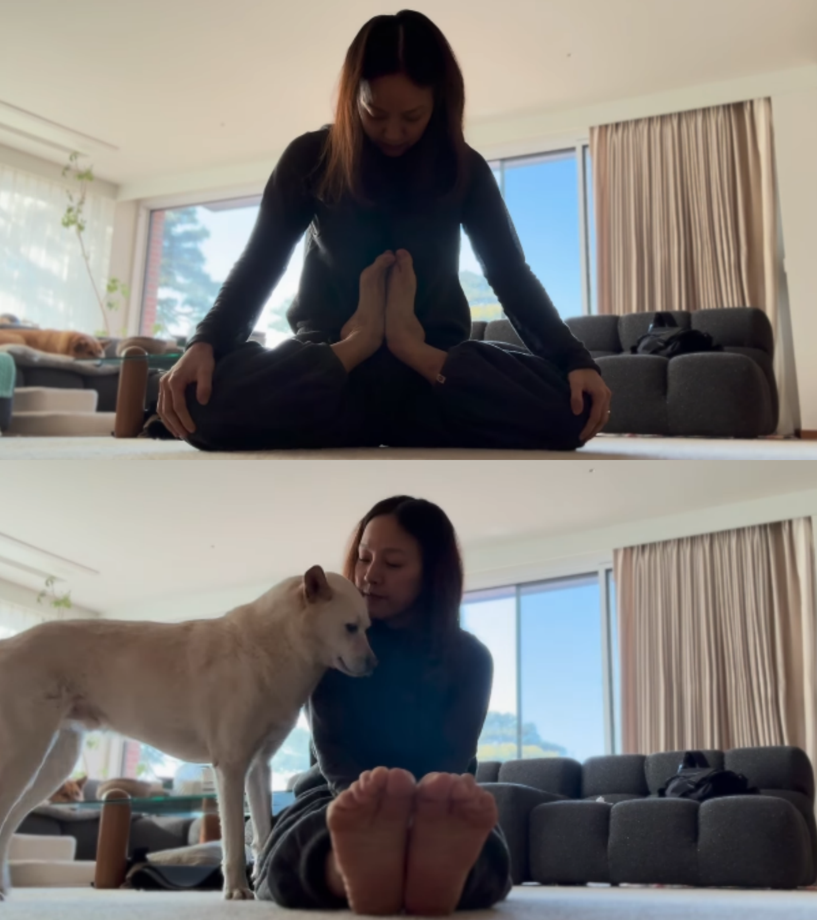 노란 수영복에 섹시한 몸매 어필하는 존예 처자