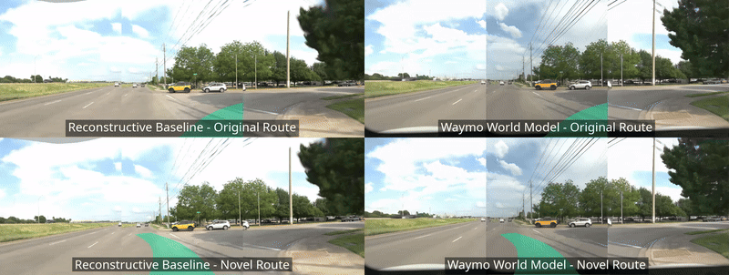 웨이모가 공개한 자율주행 월드모델. @웨이모