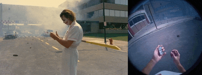 AI 모델 ‘에고엑스(EgoX)’ 시연 예시. 영화 ‘다크 나이트’의 한 장면을 1인칭 시점으로 재구성했다. [KAIST]