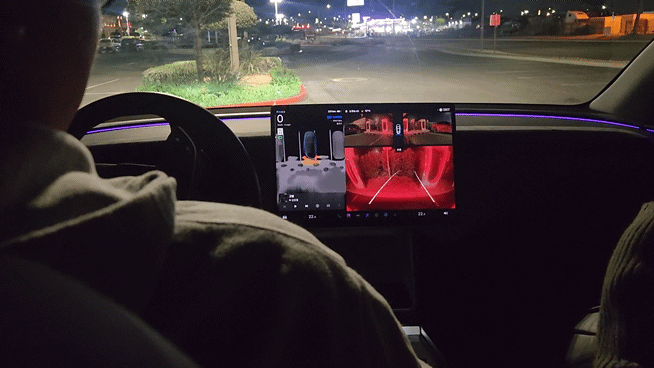 테슬라 완전자율주행(FSD) 기능이 탑재된 ‘모델 Y’ 내부모습. 라스베이거스=김채빈 기자 chaebi@