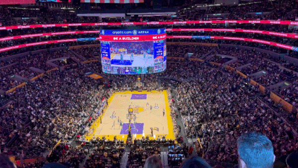 지난 22일, 'LA 레이커스'와 '보스턴 셀틱스'의 라이벌전이 열린 크립토닷컴 아레나 ⓒ 뉴스1 윤슬빈 관광전문기자