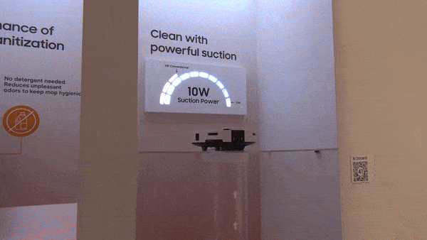 2026년형 ‘비스포크 AI 스팀’ 로봇청소기 흡입력 테스트. [삼성전자]