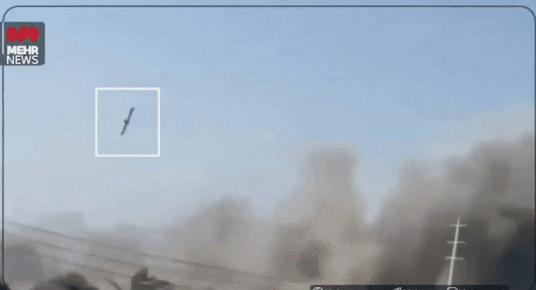 영상에 포착된 토마호크 미사일./이란 메르 통신