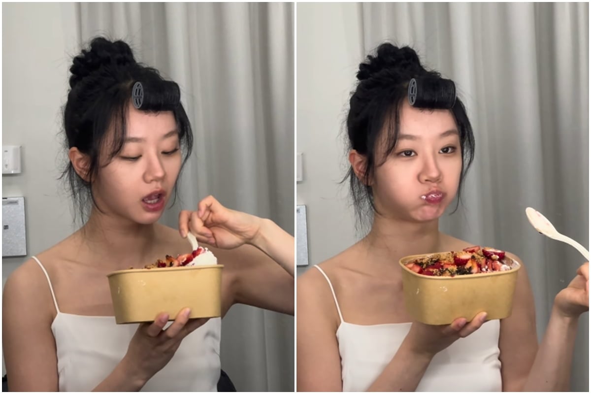 노란 수영복에 섹시한 몸매 어필하는 존예 처자