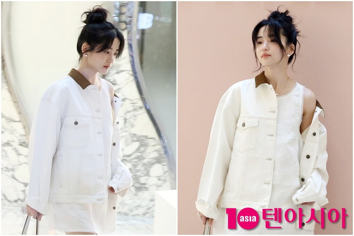 노란 수영복에 섹시한 몸매 어필하는 존예 처자