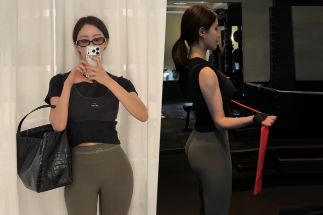 노란 수영복에 섹시한 몸매 어필하는 존예 처자