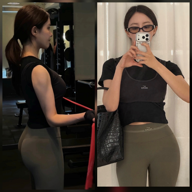 노란 수영복에 섹시한 몸매 어필하는 존예 처자