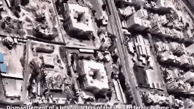 1일 이스라엘 방위군이 공개한 이란 정부 청사 폭격 영상. 사진=이스라엘 방위군 X