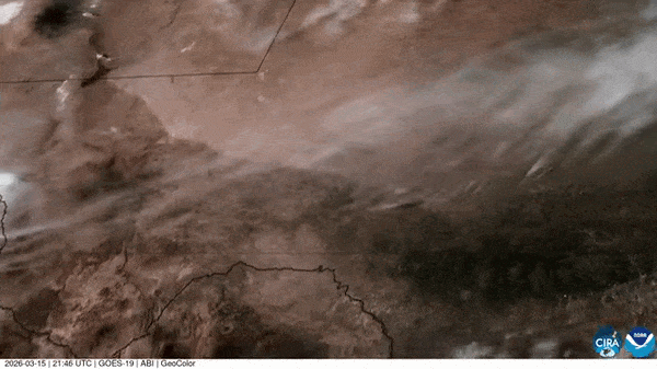 미국 텍사스 지역을 덮친 거대 모래폭풍의 모습이 기상 위성에 포착됐다. (영상=엑스 @CIRA_CSU)
