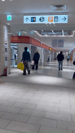 26일 일본 도쿄 이케부쿠로의 상업 시설 '선샤인 시티'에서 한 남성이 흉기 난동을 부리면서 직원 및 시민들이 대피하고 있다. (출처=엑스(X))