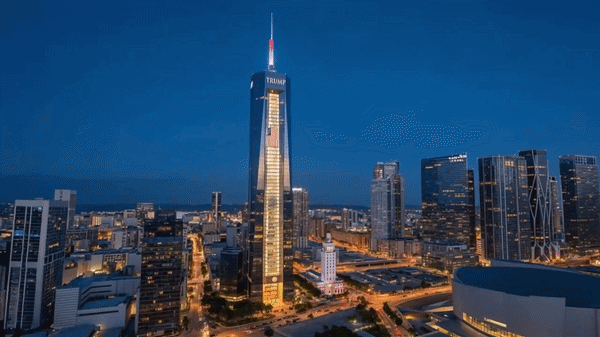 도널드 트럼프 미국 대통령의 이름을 딴 도서관의 조감도. 도널드 트럼프 대통령 트루스소셜 캡처