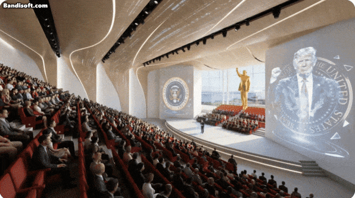 트럼프 도서관 건물 조감도 [에릭 트럼프 X 갈무리]