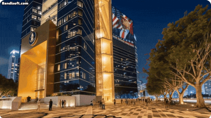 트럼프 도서관 건물 조감도 [에릭 트럼프 X 갈무리]