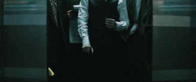 방탄소년단(BTS) '2.0' 뮤직비디오에서 멤버들이 엘리베이터를 타고 등장하는 장면. /유튜브HYBE LABELS