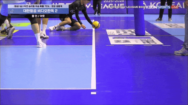 마쏘 블로킹 비디오 판독 화면. KBSN 중계화면 캡처