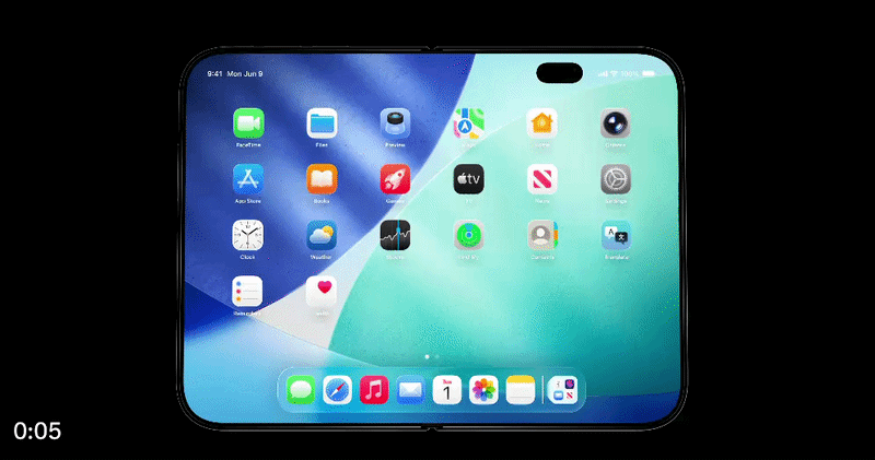 애플트랙이 X 계정에 공개한 아이폰 폴드의 예상 디자인. /영상=X 계정 캡처 @appltrack