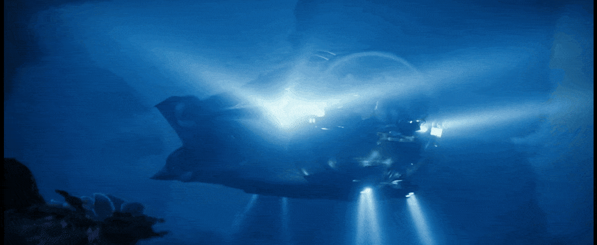 미니 잠수정 ‘슈퍼 서브’가 바다를 항해하는 상황을 묘사한 컴퓨터그래픽 영상. 물속에서 10노트로 항해할 수 있다. 유보트 워크 제공