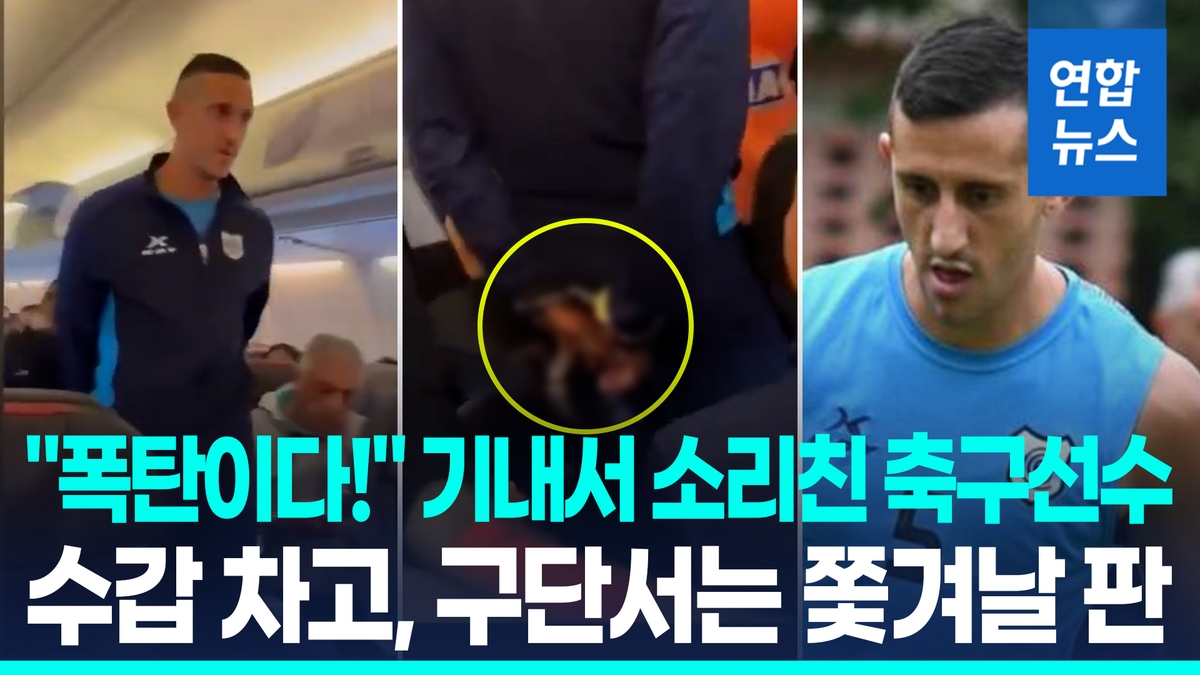 [영상] 비행기 뜨는데 '폭탄' 외친 아르헨 축구선수 쇠고랑