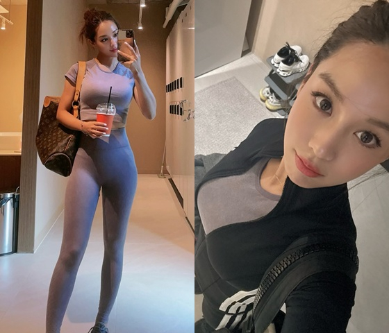 노란 수영복에 섹시한 몸매 어필하는 존예 처자