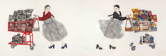 노란 수영복에 섹시한 몸매 어필하는 존예 처자