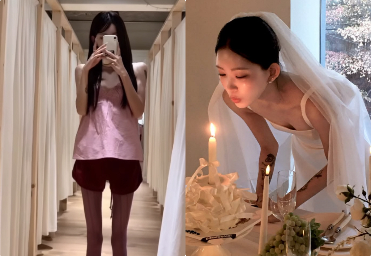 노란 수영복에 섹시한 몸매 어필하는 존예 처자