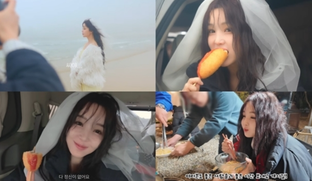 노란 수영복에 섹시한 몸매 어필하는 존예 처자