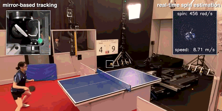 시속 70km가 넘는 속도로 초당 160회 이상 회전하는 공을 치려면 엄청난 정밀도와 속도가 필수적이다. 소니AI 제공