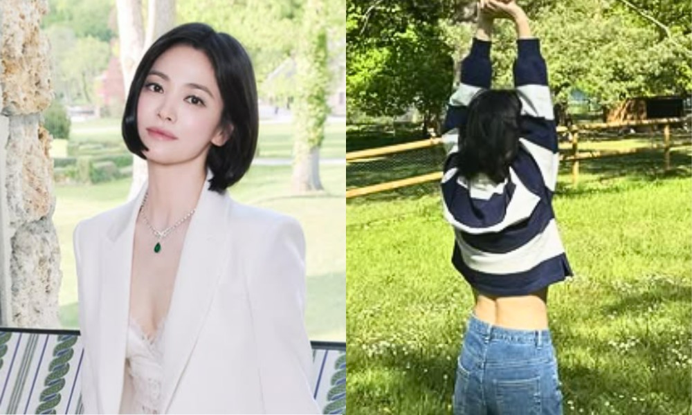 노란 수영복에 섹시한 몸매 어필하는 존예 처자