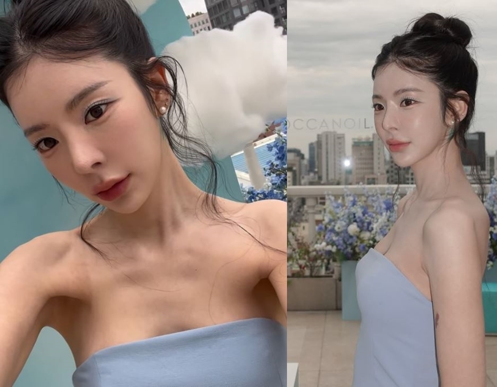 노란 수영복에 섹시한 몸매 어필하는 존예 처자