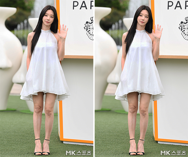 노란 수영복에 섹시한 몸매 어필하는 존예 처자