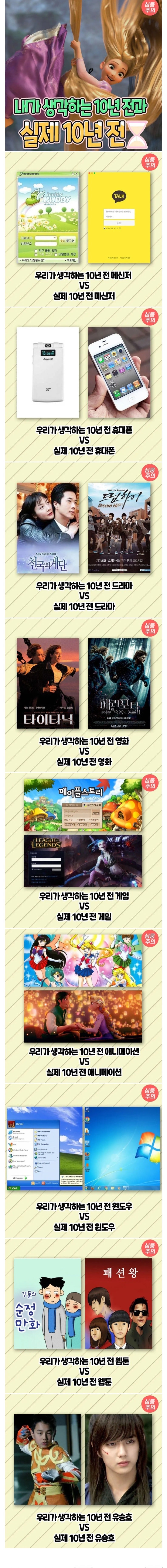 우리가 생각하는 10년전과 실제 10년전 | 인스티즈