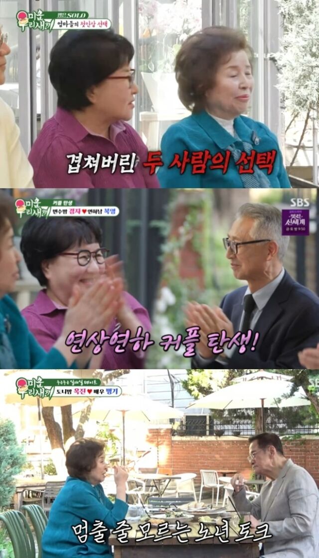 Singer Yoon Min-soo and Tony An's mothers set out to find new love, enjoying a heart-fluttering 2-on-2 twilight blind date arranged by Kim Jun-ho. / SBS 'My Little Old Boy'