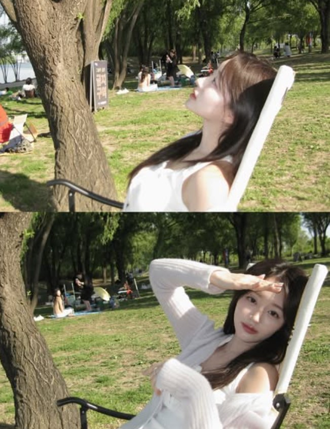 노란 수영복에 섹시한 몸매 어필하는 존예 처자