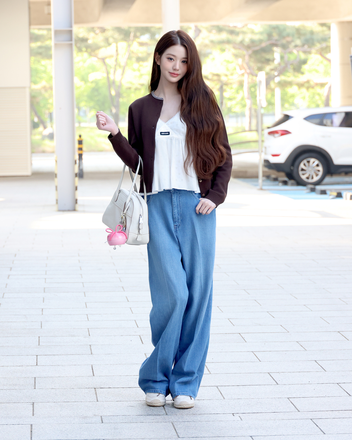 IVE member Jang Wonyoung departing for Tokyo, Japan via Incheon International Airport on the 13th. Provided by Miu Miu